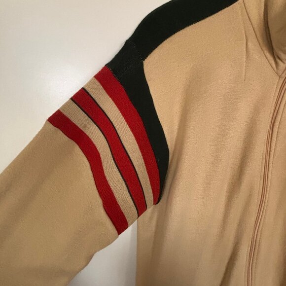 Vintage Track & Court Sweatshirt Large Mens Beige Red and Green Stripes - Picture 5 of 6